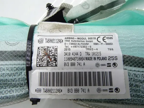OEM 8V3880741A Cortina Airbag Lateral Esquerda Audi A3 image 3