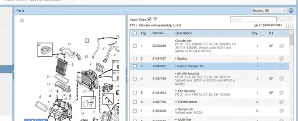 Verwarming radiator Volvo XC60 II 2.0L 2019 OEM 31497076 image 4