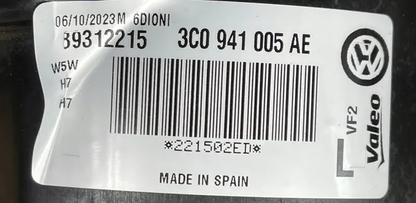 VALEO VW PASSAT B6 2006-2010 VASEN VALO 3C0941005AE image 6