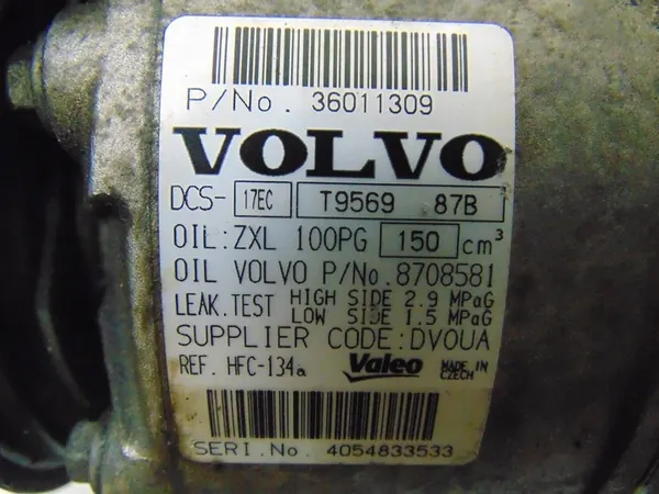 AC-kompressori Volvo V70 III 2.4 D5 36011309 image 10