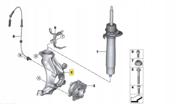 Pivot de direction avant droit OEM 7853640 BMW M2/M3/M4 image 7