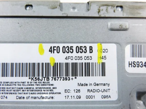 Käytetty Radioviritin OEM 4F0035053B HARMAN image 5
