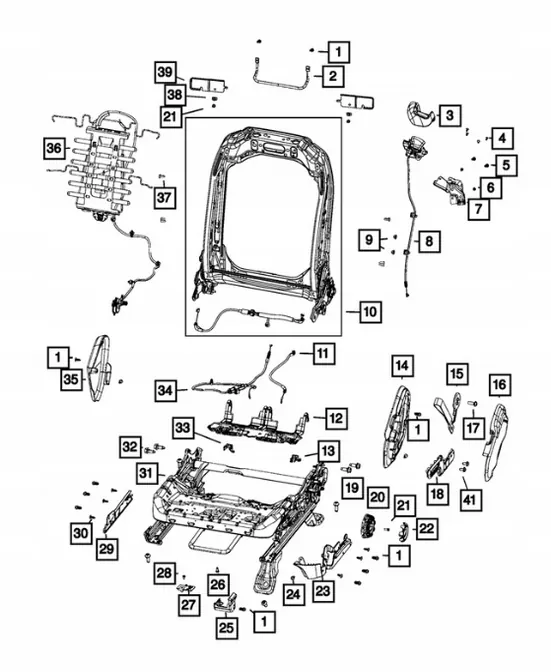 Airbag-Sitzabdeckung links OEM 6FG49TRMA Jeep Wrangler image 4