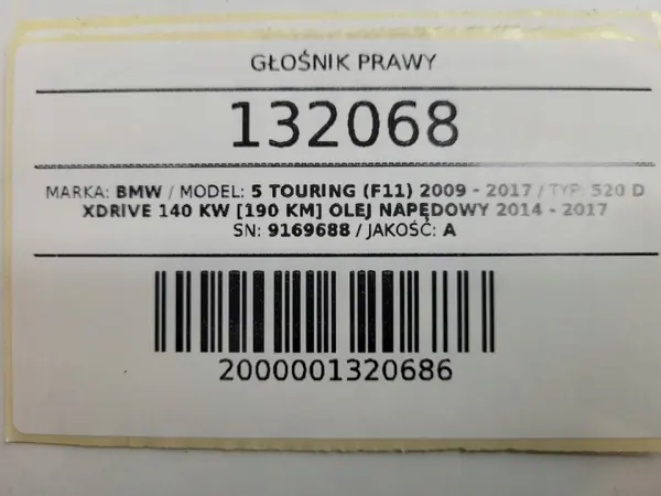 Rechter woofer OEM 9169688 voor BMW 5-serie F10/F11 image 7