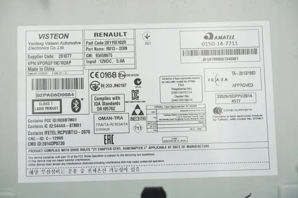 Écran d'affichage Renault Trafic III OEM 281155102R image 6