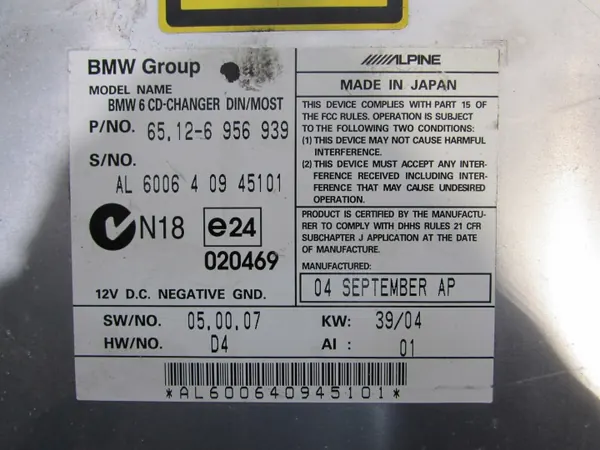BMW CD-wisselaar OEM 65126956939 voor E60 E61 image 6
