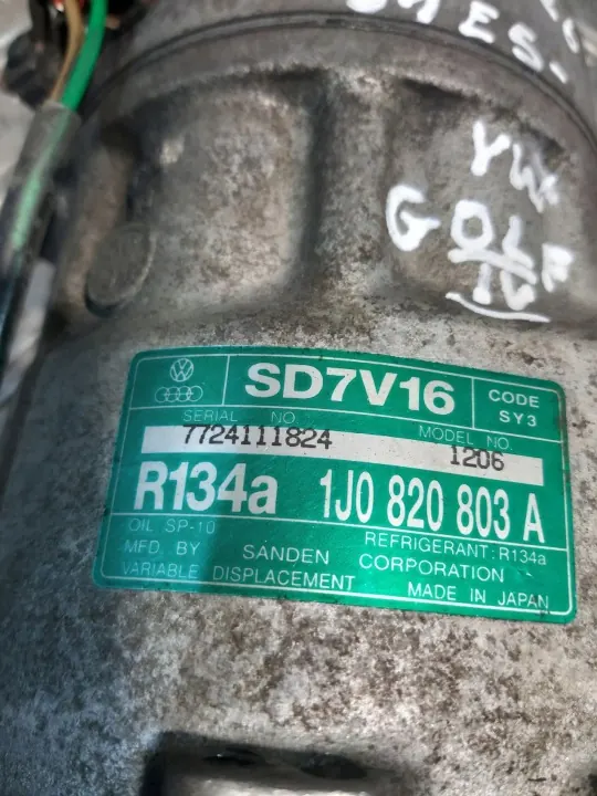 Käytetty Sanden ilmastointikompressori OEM 1J0820803A SD7V16 image 4