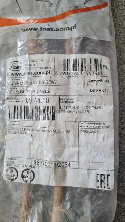 Gear Shift Cable Citroen C8 1401176480 L+P image 6