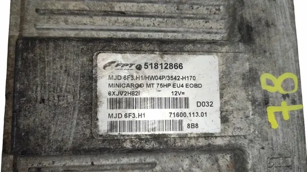 Unité de contrôle moteur ECU Fiat Fiorino 1.3 MJET MJD6F3H1 image 9