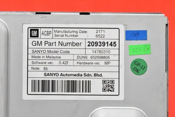 OEM 20939145 Navigointinäyttö Opel Astra IV:lle image 7