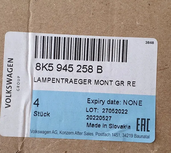 AUDI A4 B8 Sedan Right Tail Light Bulb Holder OEM image 3