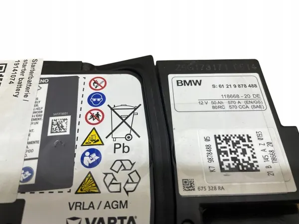 AGM-batteri OEM 9878488 12V 50Ah för BMW/MINI image 3