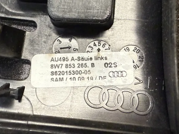 Cache pilier gauche Audi A5 8W Cabrio OEM 8W7853265B image 4