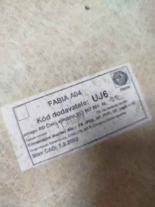 Plafonnier Skoda Fabia OEM 6Y5867501AL - Occasion image 7
