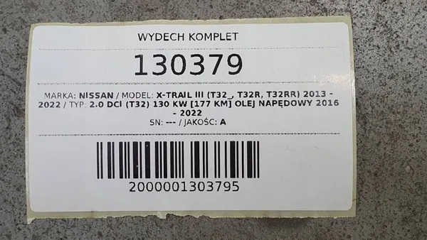 Silenciador de escape OEM AUST130379 para Nissan X-Trail T32 image 5