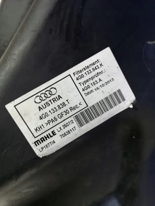 Audi A6 C7 ilmansuodinkotelo OEM 4G0 133 838 T - Käytetty image 5