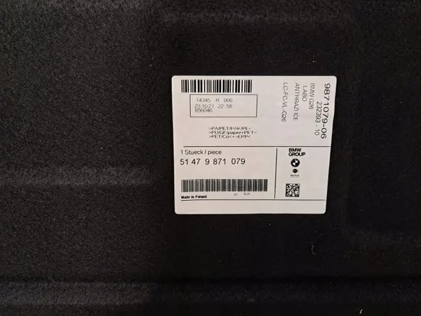 BMW 4 G26 Kofferbakmat OEM 9871079 image 7