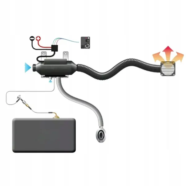 FDIK 5kW 12V diesel standkachel met LCD image 3