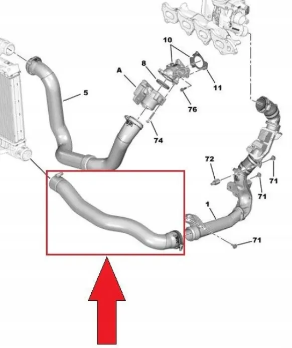 Tubo Intercooler OEM 9806720880 para 2.0 EU6 image 4