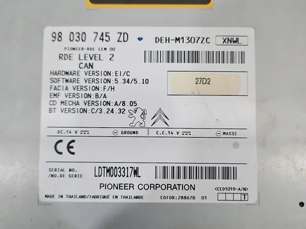 OEM 98030745ZD Fabrieksradio voor Peugeot 208 I image 5