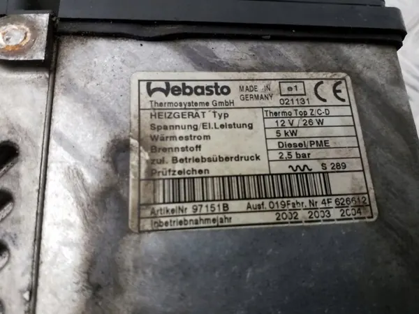 Chauffage stationnaire Webasto OEM 7L6815071 VW Touareg image 8
