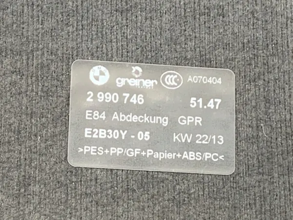 Tapis de coffre OEM 2990746 pour BMW E84 Crossover 2009-2015 image 3