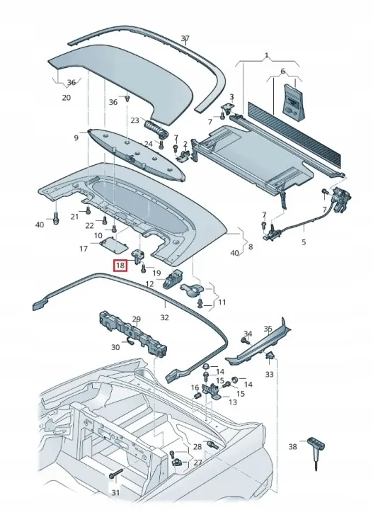 Cierre de techo Audi A5 F5 B9 Cabrio OEM 8W7825435 image 6