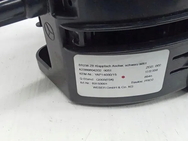 Mercedes-Benz E W238 2018 Aschenbecher hinten OEM A2386804202 image 5