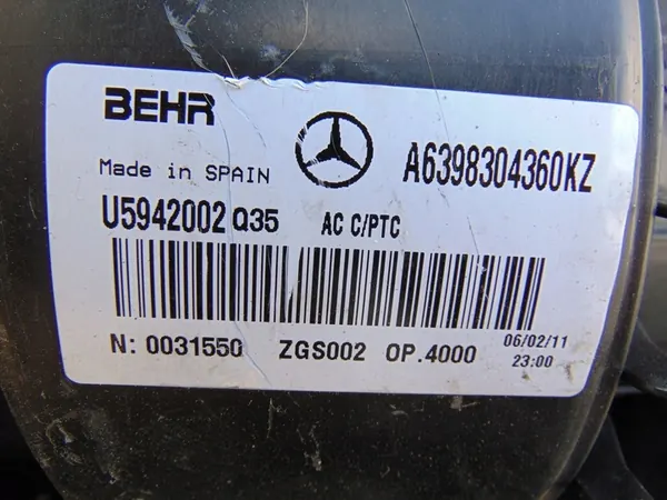 Calentador de aire Mercedes Vito 639 A6398304360KZ image 8