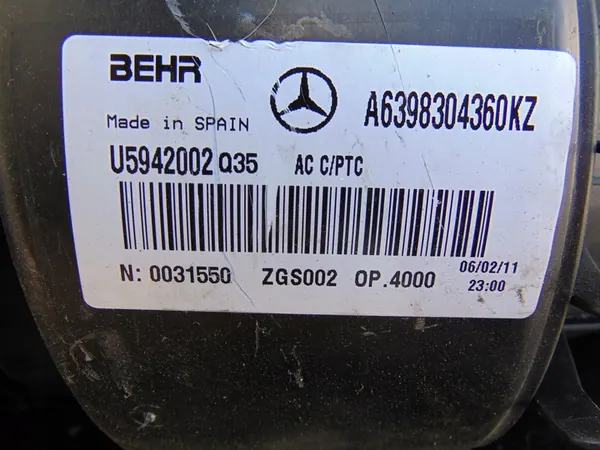 Calentador de aire Mercedes Vito 639 A6398304360KZ image 9