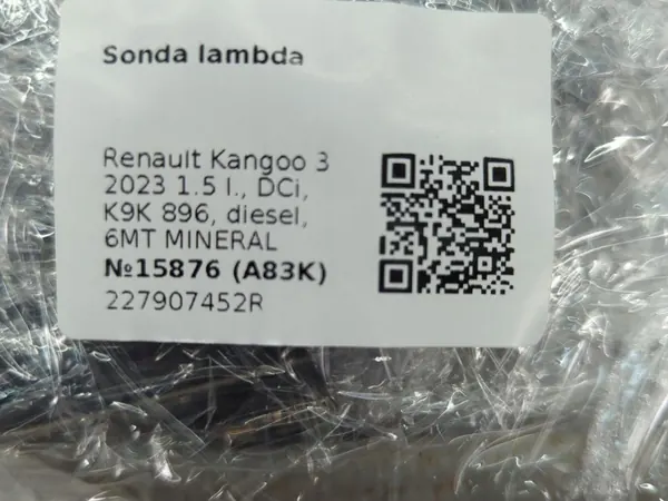 Lambda Sensor Renault Kangoo 3 2023 227907452R image 3