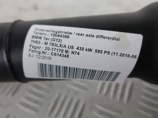 BMW 7 G12 M760iX LONG Bakre Drivaxel OEM 8696481 image 4