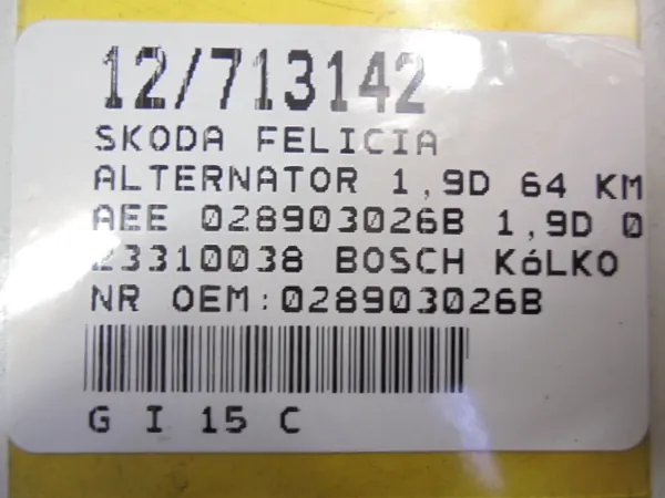 SKODA FELICIA Vaihtovirtageneraattori image 8