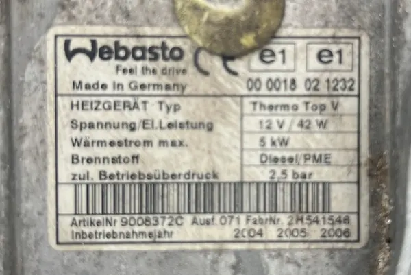 Chauffe-eau Webasto 5kW pour VW Touran I 1.9 TDI DSG image 3