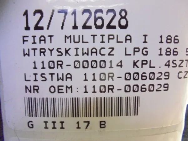 Fiat Multipla I LPG-Injektor OEM 110R-006029 image 8