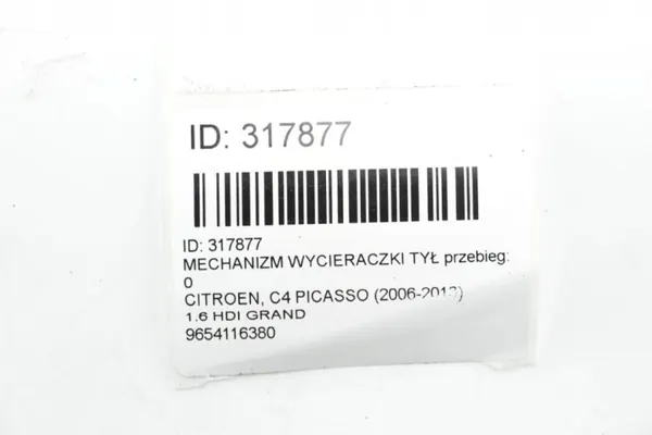Achterruitenwisser-mechanisme OEM 9654116380 Citroen C4 Picasso image 6
