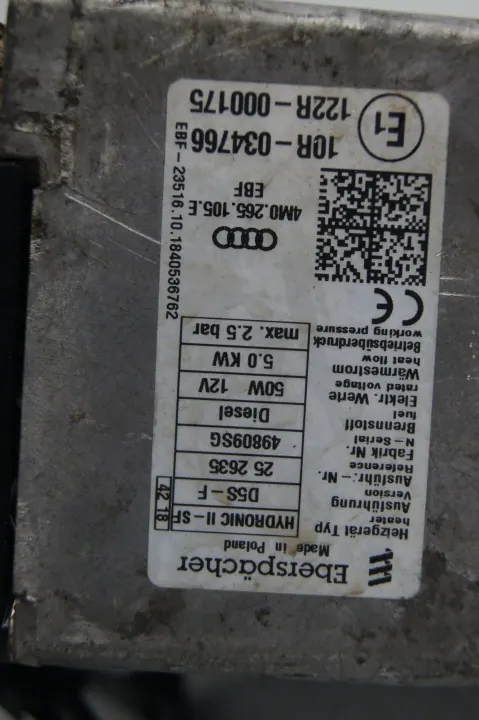 Aquecedor Audi Q7 II OEM 4M0265105E - Usado image 9
