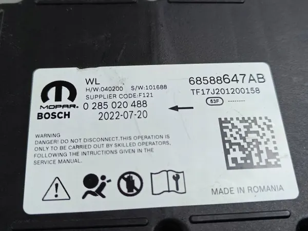 Módulo airbag Jeep OEM 68588647AB - Usado image 4