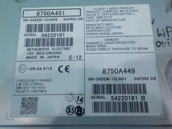 Radio GPS Mitsubishi OE OEM 8750A451 8750A449 image 6