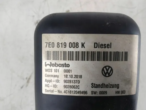 Käytetty VW T6 Webasto Diesel-lämmitys OEM 7E0819008K image 7