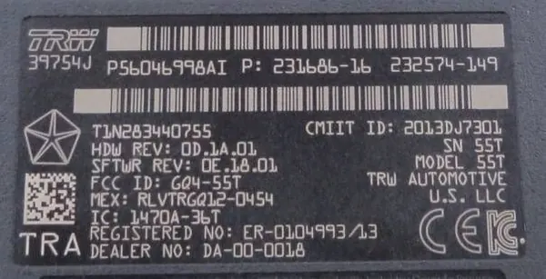 Module d'entrée sans clé OEM 56046998AI pour Jeep Cherokee image 8