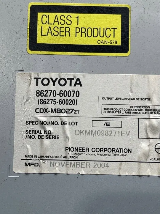 Cambiador CD/DVD Toyota Land Cruiser J120 OEM 8627060070 image 6