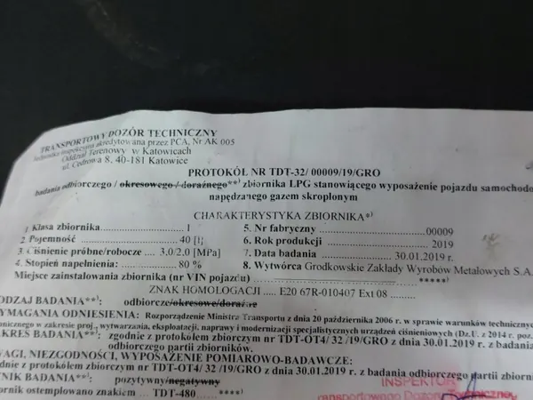 LPG Gas Cylinder 40L 2029R Paper + Valve image 3