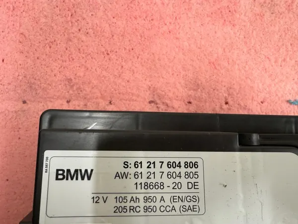BMW 7604806 AGM Batteri 12V 105Ah 950A Begagnad image 4