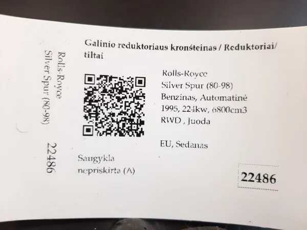 Bakaxelns differentialfäste OEM NA för Rolls-Royce 1995 image 6