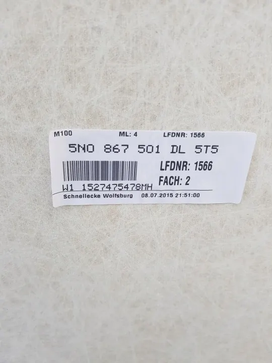 Plafonnier VW Tiguan I 5N OEM 5N0867501DL image 7