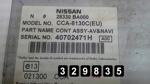 Módulo de navegación GPS Nissan Primera 2003 28330BBA000 image 3