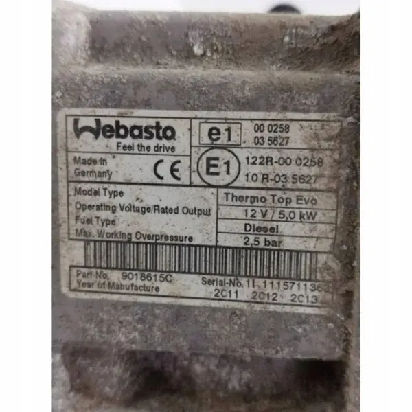 Webasto parkeerverwarming Peugeot 508 OEM 9018615C image 8