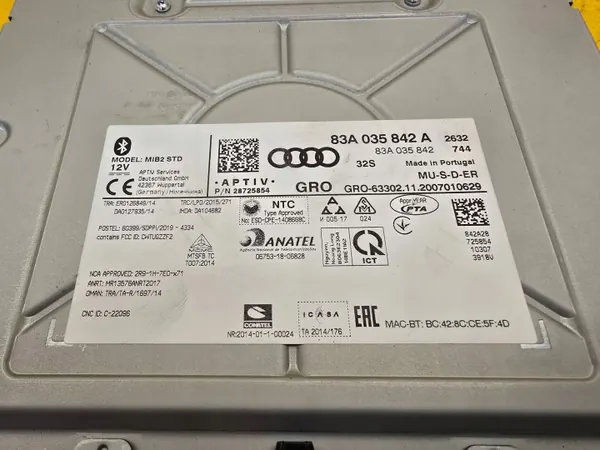 Kortinlukija OEM 83A035842A Audi A1 II:lle image 5