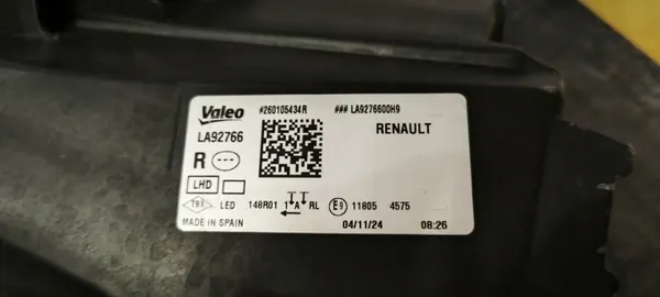 Oikea etuvalo LED DRL OEM 260105434R Renault Rafale image 5